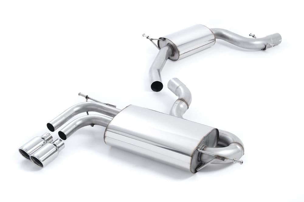 Audi A3 2.0T FSI 2WD 3 door 2003 2012 Cat-back Resonated (quieter) with smaller-volume rear silencer.