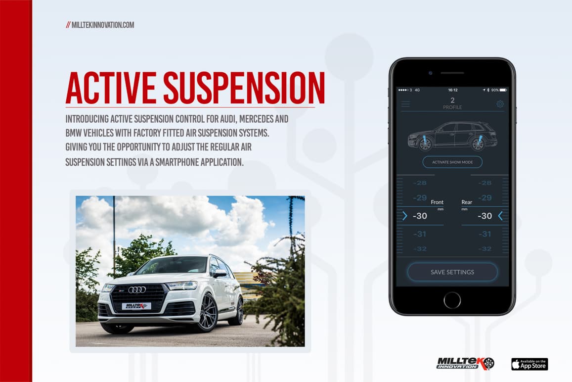 Audi RS6 C7 4.0 TFSI biturbo quattro inc Performance Edition 2013 2018 Active Suspension Control for vehicles with Adaptive Air Suspension Only -Pre Facelift Models Only