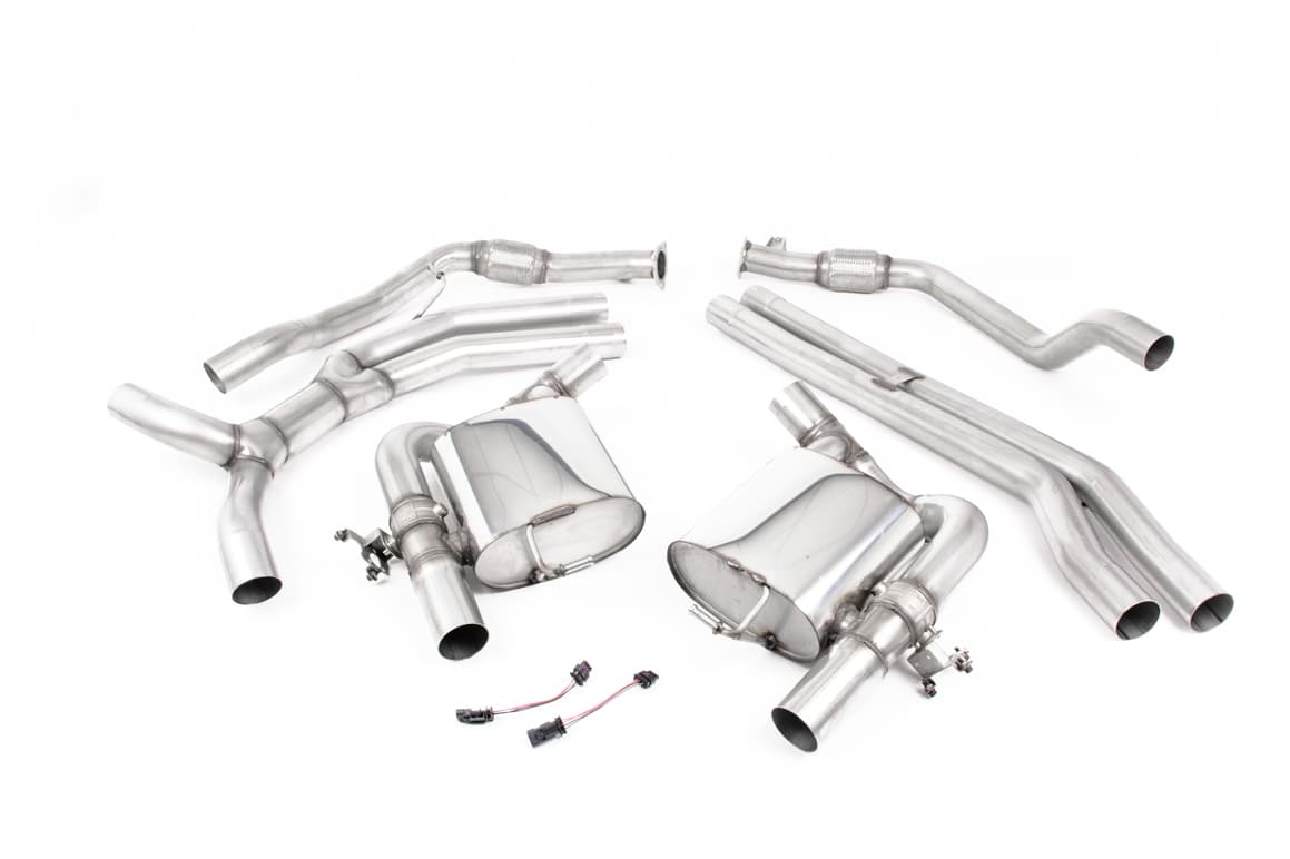 Audi RS4 B9 2.9 V6 Turbo Avant (Non OPF/GPF Models) 2018 2023 Cat-back Cat Back Non-Res (Race - Louder) with Cerakote Black Oval Trims