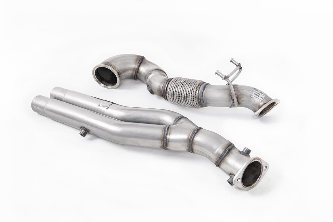 Audi RS3 Saloon / Sedan 400PS (8V MQB) - OPF/GPF Models 2019 2023 Large-bore Downpipe and De-cat Fits both OE and Milltek Sport Cat Back Systems - Requires Stage 2 ECU Software - NOTE to Customers - Due to Design of Turbo Waste Gate fitting a decat…