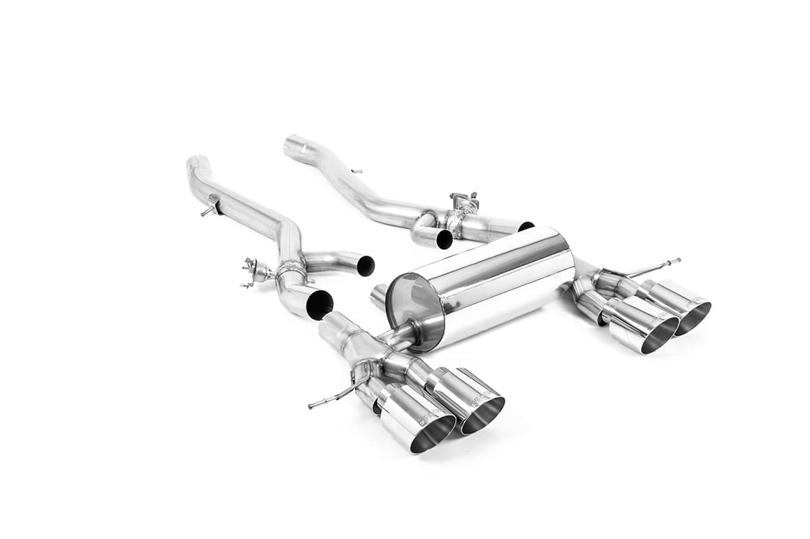 BMW 3 Series G80 M3 & M3 Competition S58 3.0 Turbo (OPF/GPF Equipped Cars Only) 2020 2023 Particulate Filter-back Axle Back System with GT-115 Polished Trims - Proposed ECE Approved System (Awaiting Testing)