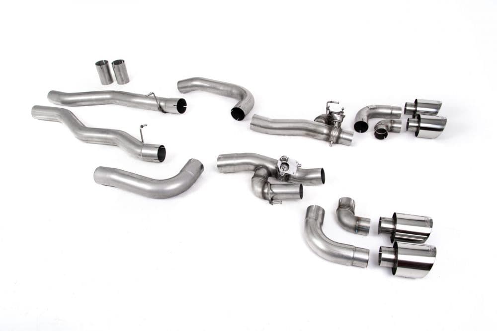 BMW 8 Series M8 & M8 Competition 4.4l V8 Twin Turbo F91 & F92 Coupe & Cabrio (OPF/GPF Equipped Cars Only) 2020 2023 Particulate Filter-back OPF/GPF Back System with valved Rear Silencer Bypass & GT-115 Polished Trims