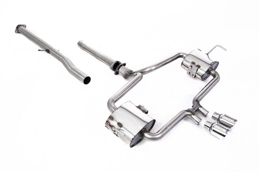 Non-resonated (louder) - Loose Trim Version with Polished 76mm Trims - Includes bracket locator for 2004 cars
