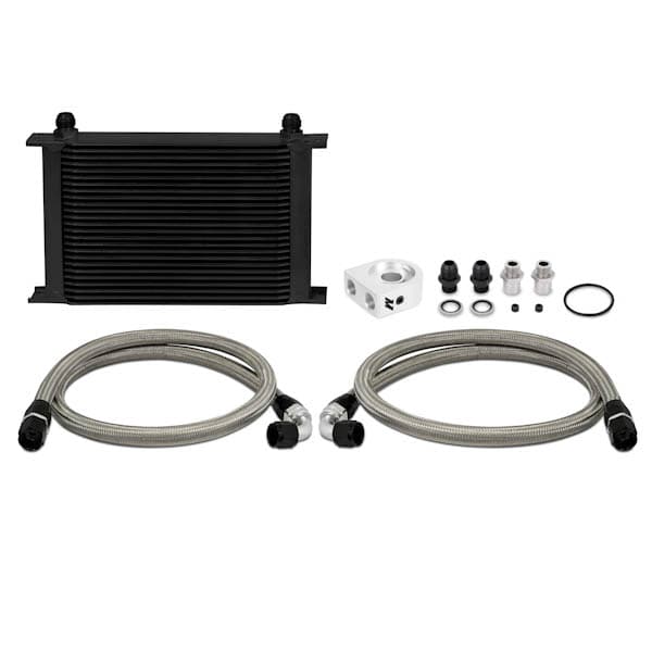 UNIVERSAL OIL COOLER KIT 25-ROW - BLACK COOLER NON THERMOSTATIC
