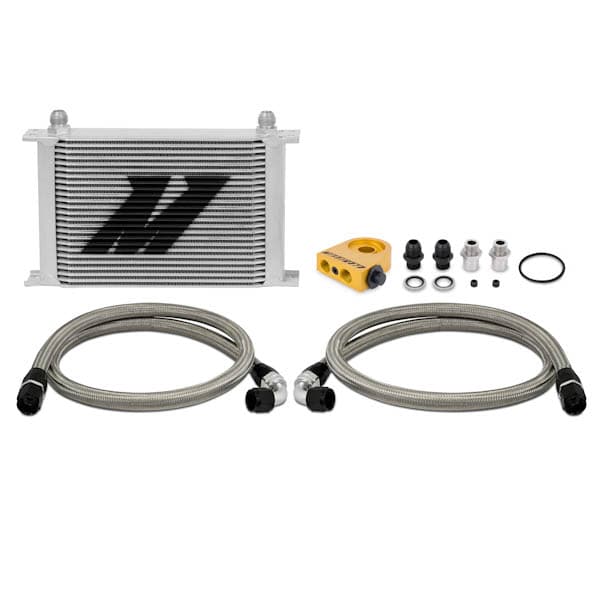 UNIVERSAL OIL COOLER KIT 25-ROW - SILVER COOLER THERMOSTATIC
