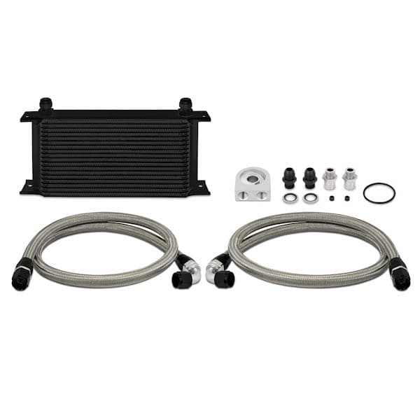 UNIVERSAL OIL COOLER KIT 19-ROW - BLACK COOLER NON THERMOSTATIC