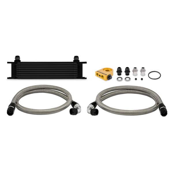 UNIVERSAL OIL COOLER KIT - BLACK COOLER THERMOSTATIC