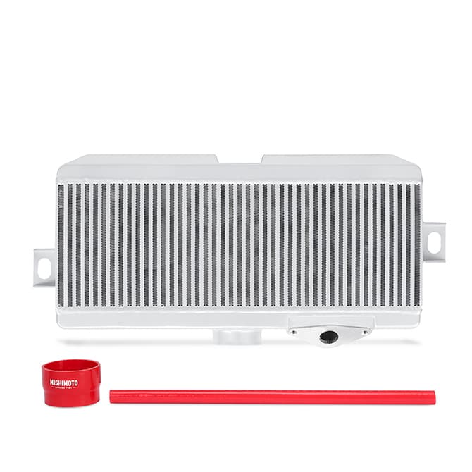 TOP-MOUNT INTERCOOLER KIT FOR SUBARU WRX STI 08-15 - SILVER CORE / RED HOSES